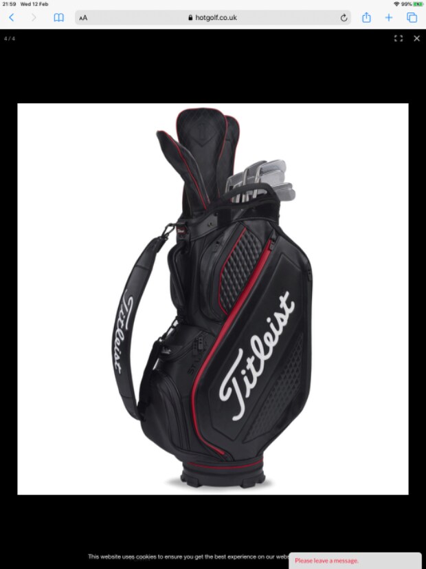 Titleist jet black best sale premium stadry cart bag