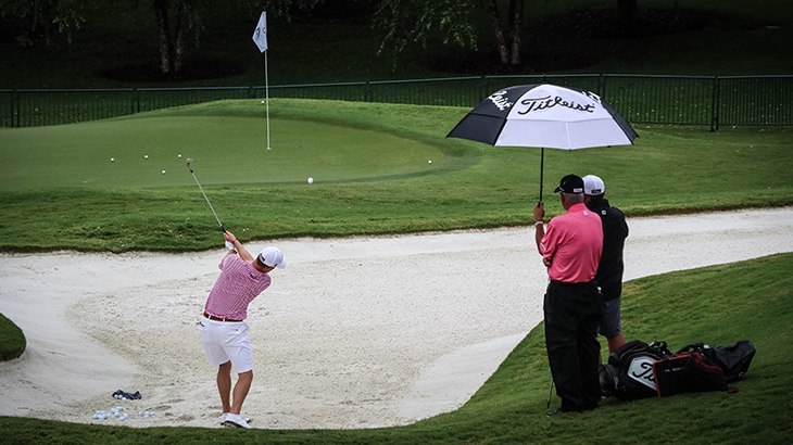 Thomas hit the bunkers while his father and PGA...