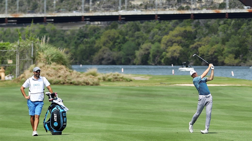 Jordan Spieth hit an irons shot with a Titleist AP2 iron at the WGC-Dell Technologies Match Play